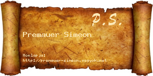 Premauer Simeon névjegykártya